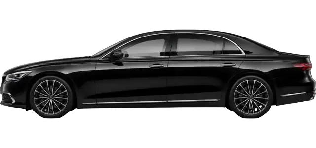 Black executive saloon car